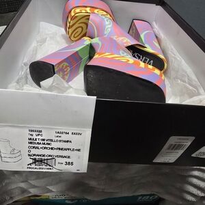 Versace Colorful Swirl Platform Heels